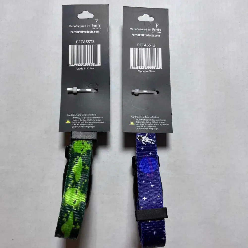 Alien Outer‎ Space Planets Dog Collars Adjustable Size M NWT